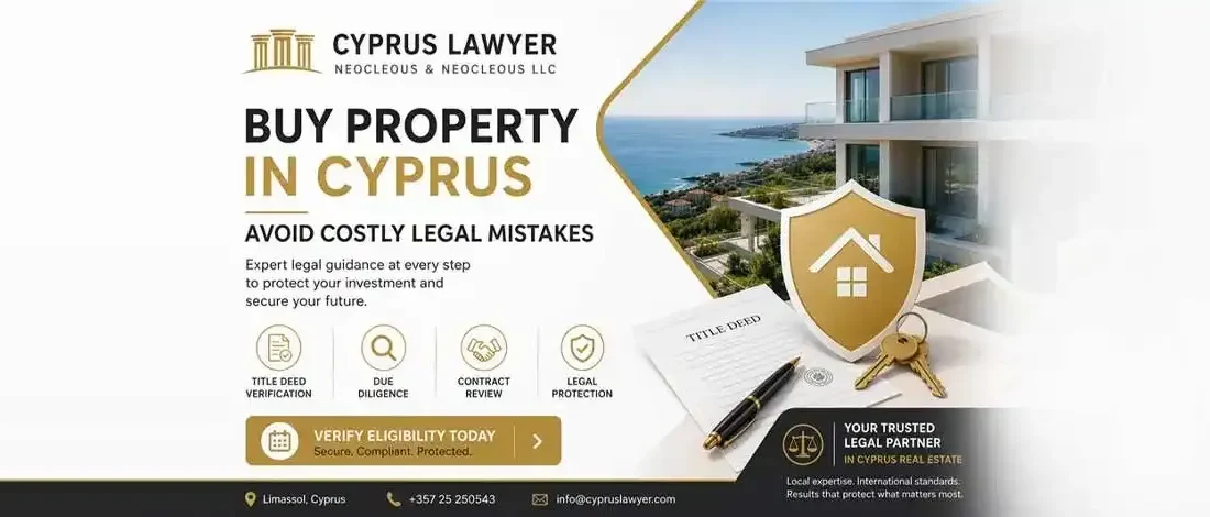 Cyprus Real Estate Lawyers providing legal services for buying property in Cyprus and title deed verification.