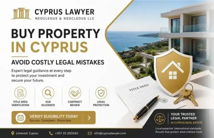 Cyprus Real Estate Lawyers providing legal services for buying property in Cyprus and title deed verification.