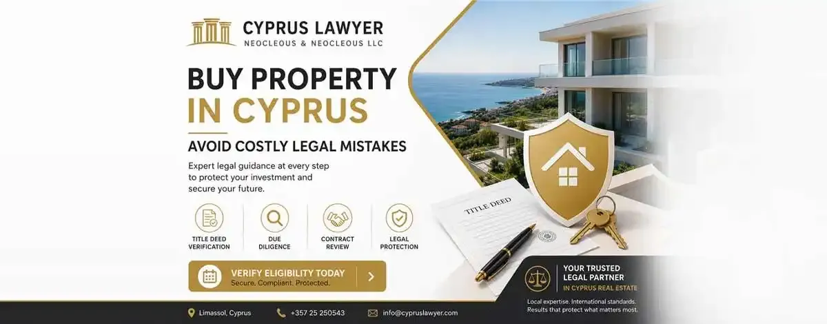 Cyprus Real Estate Lawyers providing legal services for buying property in Cyprus and title deed verification.